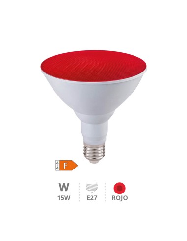 LÁMPARA LED PAR38 15W E27 ROJO IP65