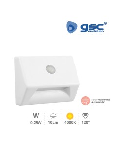 BALIZA PARA ESCALERA CON SENSOR CREPUSCULAR Y MOVIMIENTO 4000K IP54