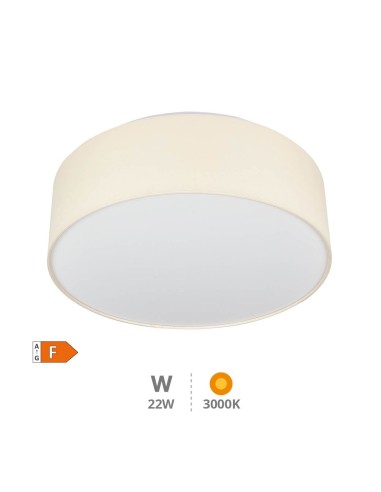 PLAFÓN TECHO LED DE TELA KASKER 22W 3000K A 6500K REGULABLE BEIGE