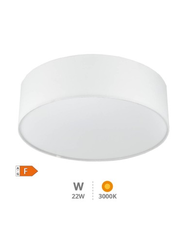 PLAFÓN TECHO LED DE TELA KASKER 22W 3000K A 6500K REGULABLE BLANCO