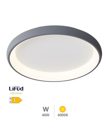 PLAFÓN TECHO LED SIMOLA REDONDO 46W 4000K GRIS