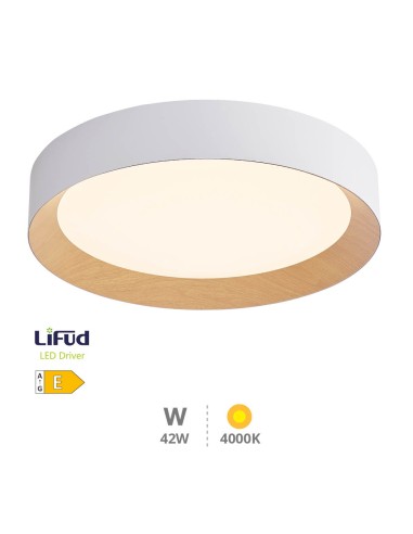 PLAFÓN TECHO LED PERANKA 42W 4000K BLANCO + EFECTO MADERA