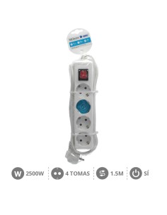 BASE MULTIPLE 4T + INT. (3X1.0MM) 1,5M BLANCA 2