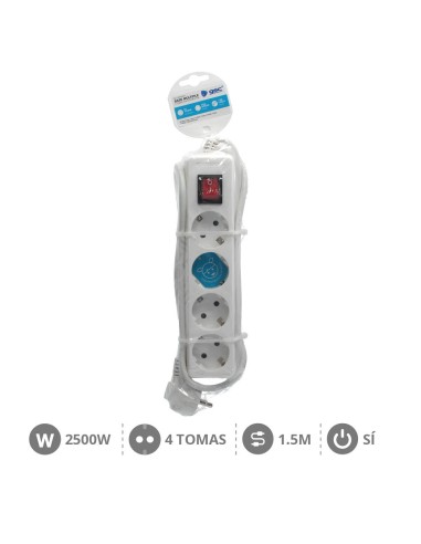 BASE MULTIPLE 4T + INT. (3X1.0MM) 1,5M BLANCA