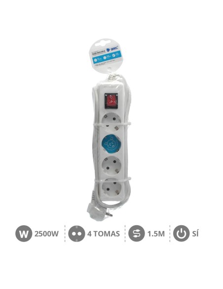 BASE MULTIPLE 4T + INT. (3X1.0MM) 1,5M BLANCA