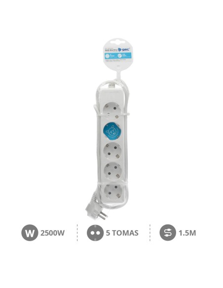 BASE MULTIPLE 5T (3X1.0MM) 1,5M BLANCA