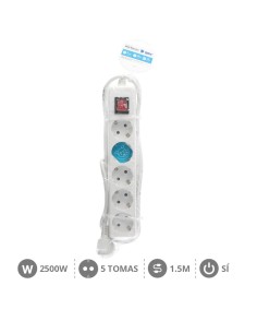 BASE MULTIPLE 5T + INT. (3X1.0MM) 1,5M BLANCA 2