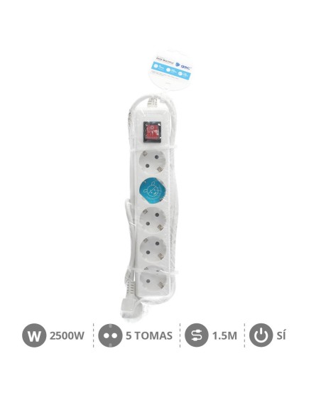 BASE MULTIPLE 5T + INT. (3X1.0MM) 1,5M BLANCA