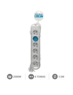 BASE MULTIPLE 6T (3X1.0MM) 1,5M BLANCA 2