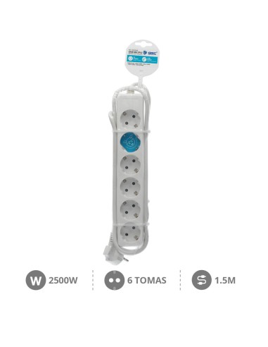 BASE MULTIPLE 6T (3X1.0MM) 1,5M BLANCA