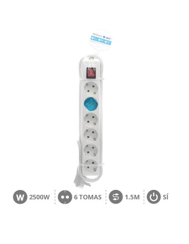 BASE MULTIPLE 6T + INT. (3X1.0MM) 1,5M BLANCA