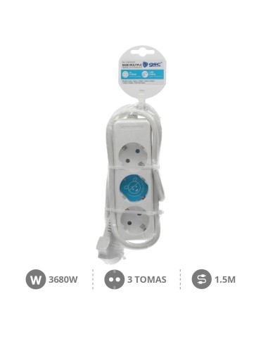 BASE MULTIPLE 3T (3X1.5MM) 1,5M BLANCA