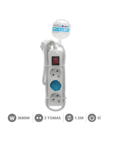 BASE MULTIPLE 3T + INT. (3X1.5MM) 1,5M BLANCA