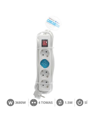 BASE MULTIPLE 4T + INT. (3X1.5MM) 1,5M BLANCA