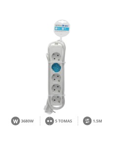 BASE MULTIPLE 5T (3X1.5MM) 1,5M BLANCA 2