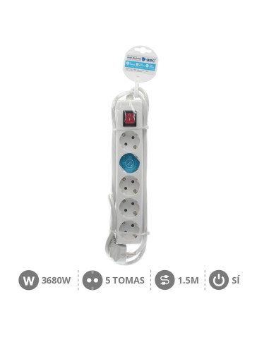 BASE MULTIPLE 5T + INT. (3X1.5MM) 1,5M BLANCA