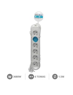 BASE MULTIPLE 6T (3X1.5MM) 1,5M BLANCA 2