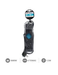 BASE MULTIPLE 4T (3X1.5MM) 1,5M NEGRA 2