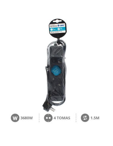 BASE MULTIPLE 4T (3X1.5MM) 1,5M NEGRA