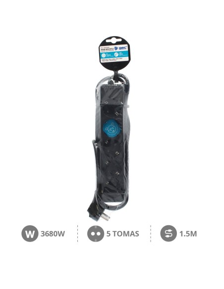 BASE MULTIPLE 5T (3X1.5MM) 1,5M NEGRA