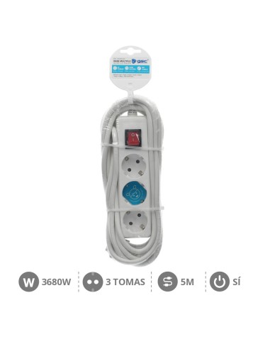 BASE MULTIPLE 3T + INT. (3X1.5MM) 5M BLANCA