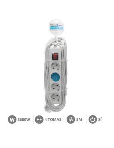 BASE MULTIPLE 4T + INT. (3X1.5MM) 5M BLANCA