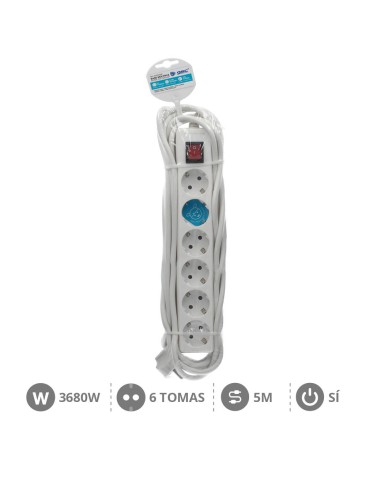 BASE MULTIPLE 6T + INT. (3X1.5MM) 5M BLANCA