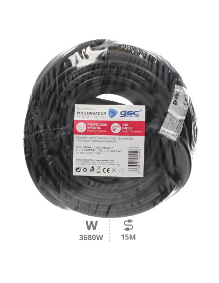 PROLONGADOR SUCKO (3X1.5MM) 15M NEGRO
