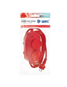 BASE MULTIPLE CON TAPAS 4T (3X1.5MM) 3M ROJO 2
