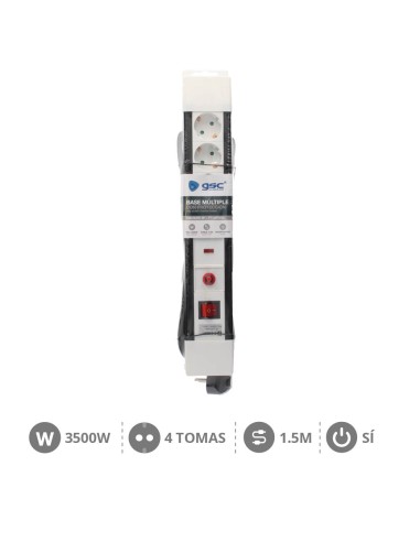 BASE MULTIPLE 4T + INT. (3X1.5MM) 1,5M +PROTECCION