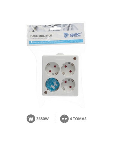 BASE MULTIPLE SERIE MEGA CUADRADA 4T SIN CABLE