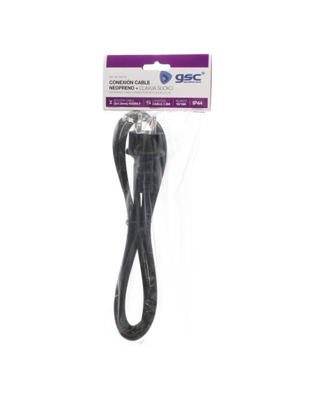 CONEXION CABLE PVC + SUCKO (3X1.0MM) 1,5M NEGRO