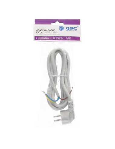 CONEXION CABLE PVC + SUCKO (3X1.0MM) 3M BLANCO