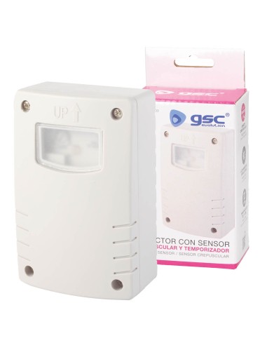 DETECTOR SUPERFICIE CON SENSOR CREPUSCULAR Y TEMPORIZADOR