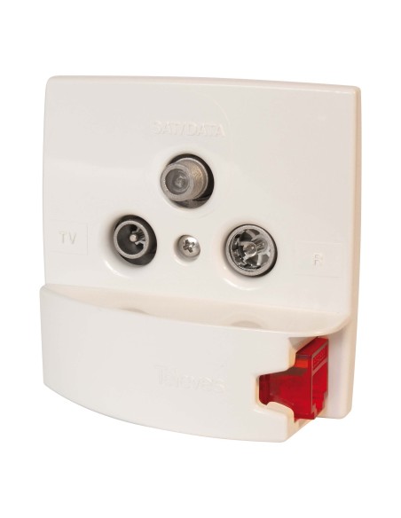 PLATINE FRONTALE BLA. PRISE TV-R-SAT-DATA TELEVES 5275