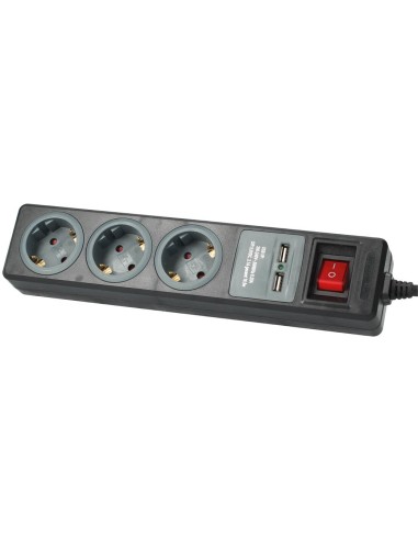 BASE MULTIPLE 3T + 2 USB + INT. (3X1.5MM) 1,4M