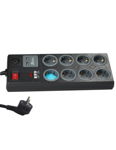 BASE MULTIPLE 8T + 2 USB + INT. (3X1.5MM) 1,4M