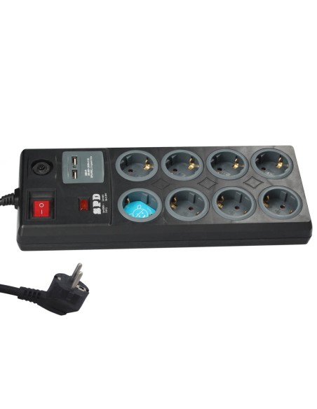 BASE MULTIPLE 8T + 2 USB + INT. (3X1.5MM) 1,4M