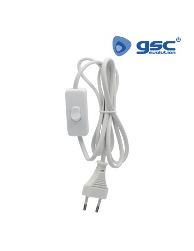 CONEXION CABLE PLANO + INT. (2X0.75MM) 1,5M BLANCO