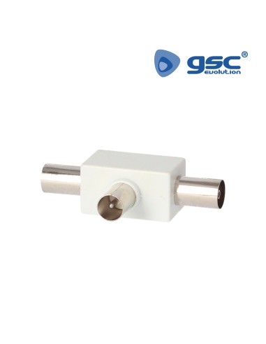 DISTRIBUIDOR TV EN CRUZ DE 1 MACHO A 2 HEMBRAS BLANCO