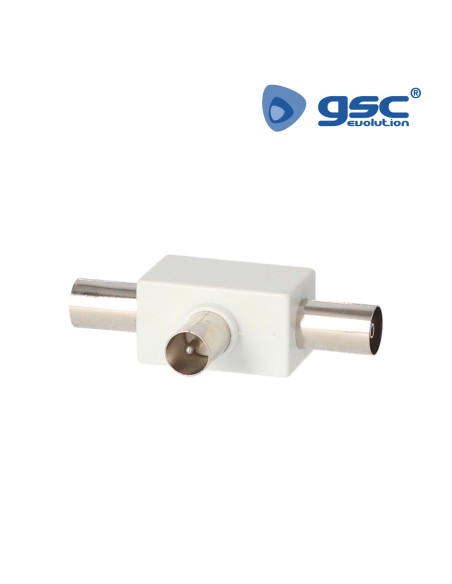 DISTRIBUIDOR TV EN CRUZ DE 1 MACHO A 2 HEMBRAS BLANCO