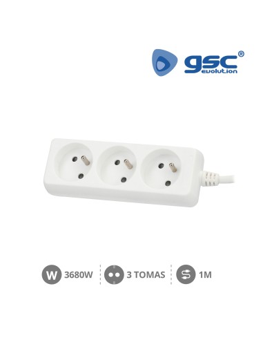 MULTIPRISE 3P (3X1.0MM) 1M BLANCHE