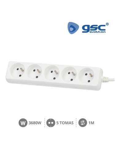 MULTIPRISE 5P (3X1.0MM) 1M BLANCHE