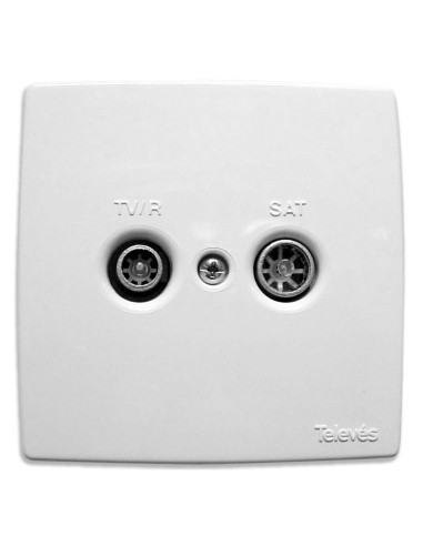 EMBELLECEDOR BLANCO 2 CONECTORES: TV/R-SAT TELEVES 5440