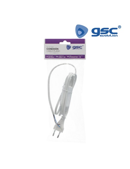 CONEXION CABLE PLANO + INT. (2X0.75MM) 1,5M BLANCO