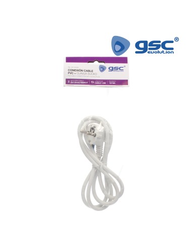 CONEXION CABLE PVC + SUCKO (3X1.0MM) 1,5M BLANCO