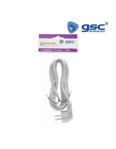 CONEXION CABLE PVC + SUCKO (3X1.0MM) 3M BLANCO