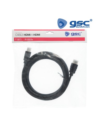 CABLE CONEXION HDMI A HDMI NEGRO 1.4 / 3M