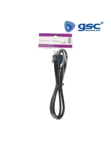 CONEXION CABLE PVC + SUCKO (3X1.0MM) 1,5M NEGRO