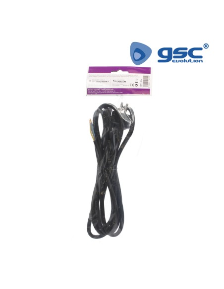 CONEXION CABLE PVC + SUCKO (3X1.0MM) 3M NEGRO
